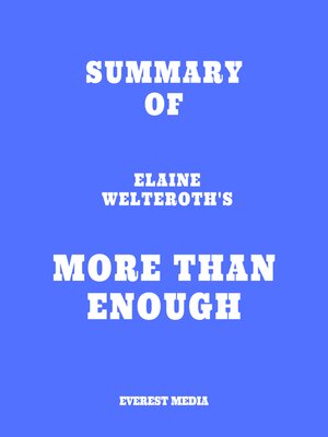 cover image of Summary of Elaine Welteroth's More Than Enough